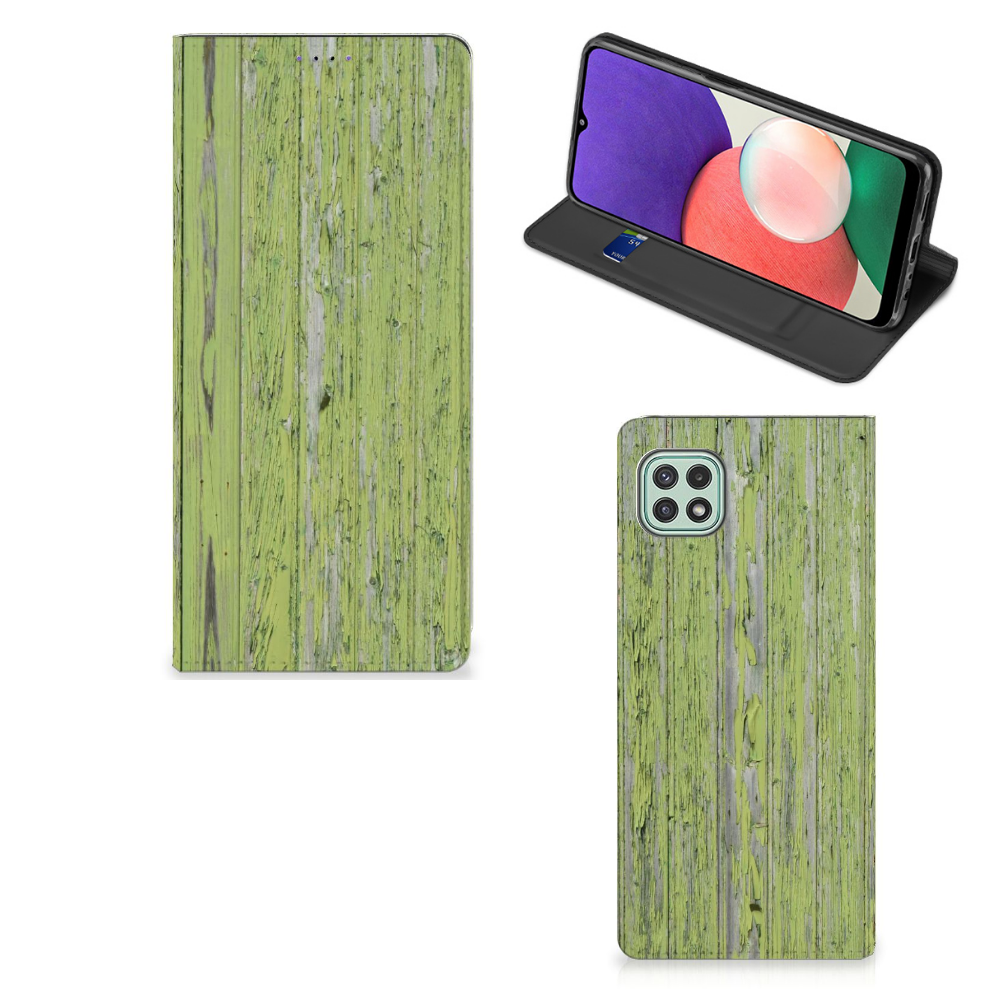 Samsung Galaxy A22 5G Book Wallet Case Green Wood - B2C Telecom
