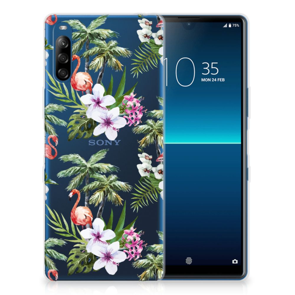 Sony Xperia L4 TPU Hoesje Flamingo Palms