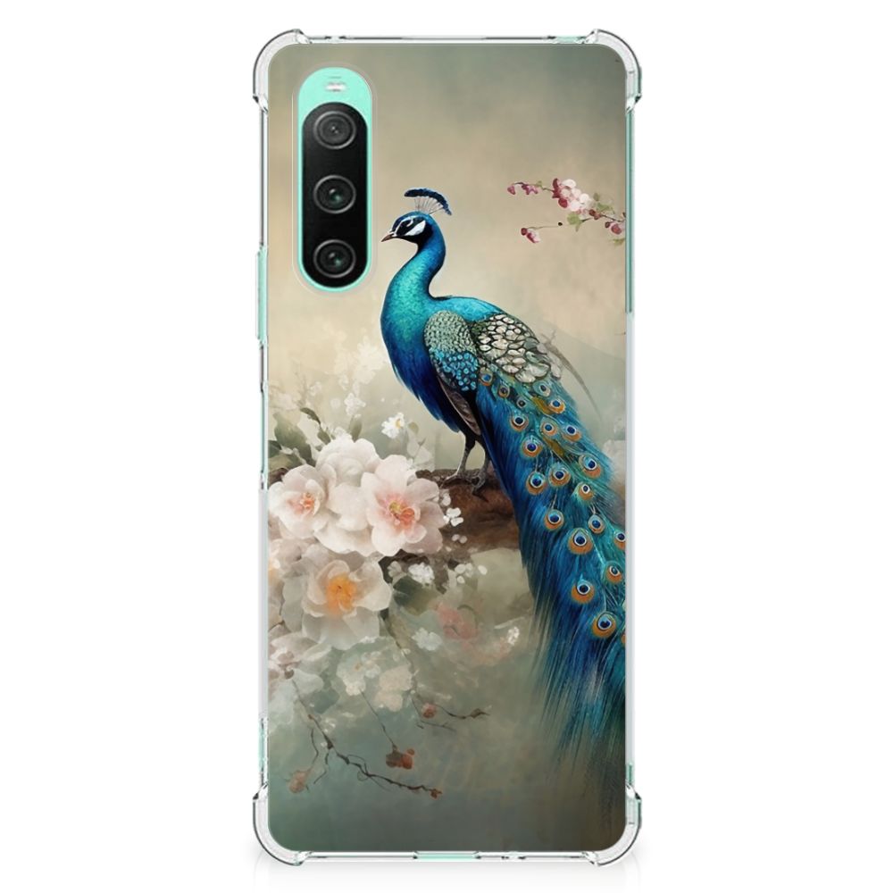 Case Anti-shock voor Sony Xperia 10 V Vintage Pauwen