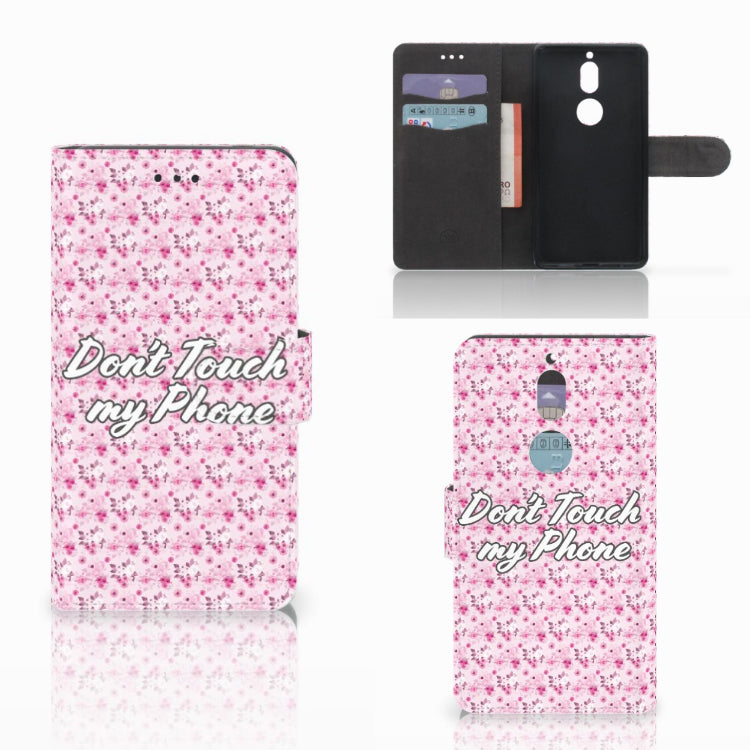 Nokia 7 Portemonnee Hoesje Flowers Pink DTMP