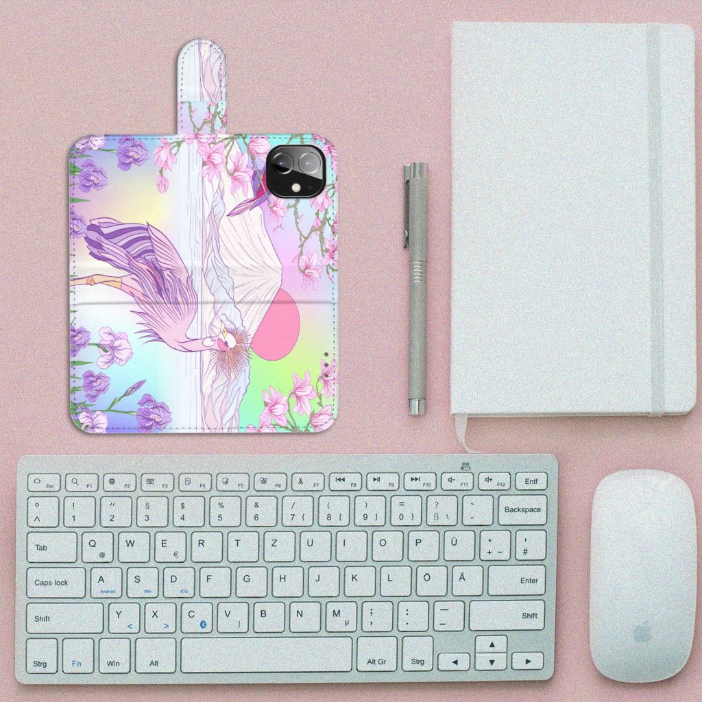 Apple iPhone 12 Mini Telefoonhoesje met Pasjes Bird