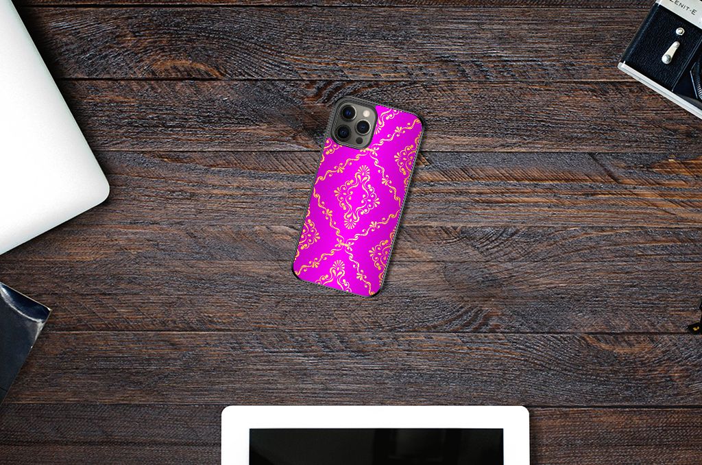 Hoesje TPU iPhone 12 Pro Max Barok Roze B2C Telecom