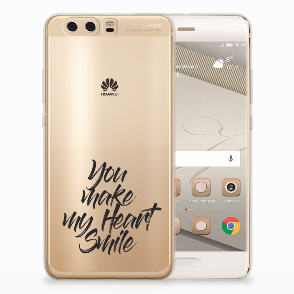 Huawei P10 Plus Siliconen hoesje met naam Heart Smile