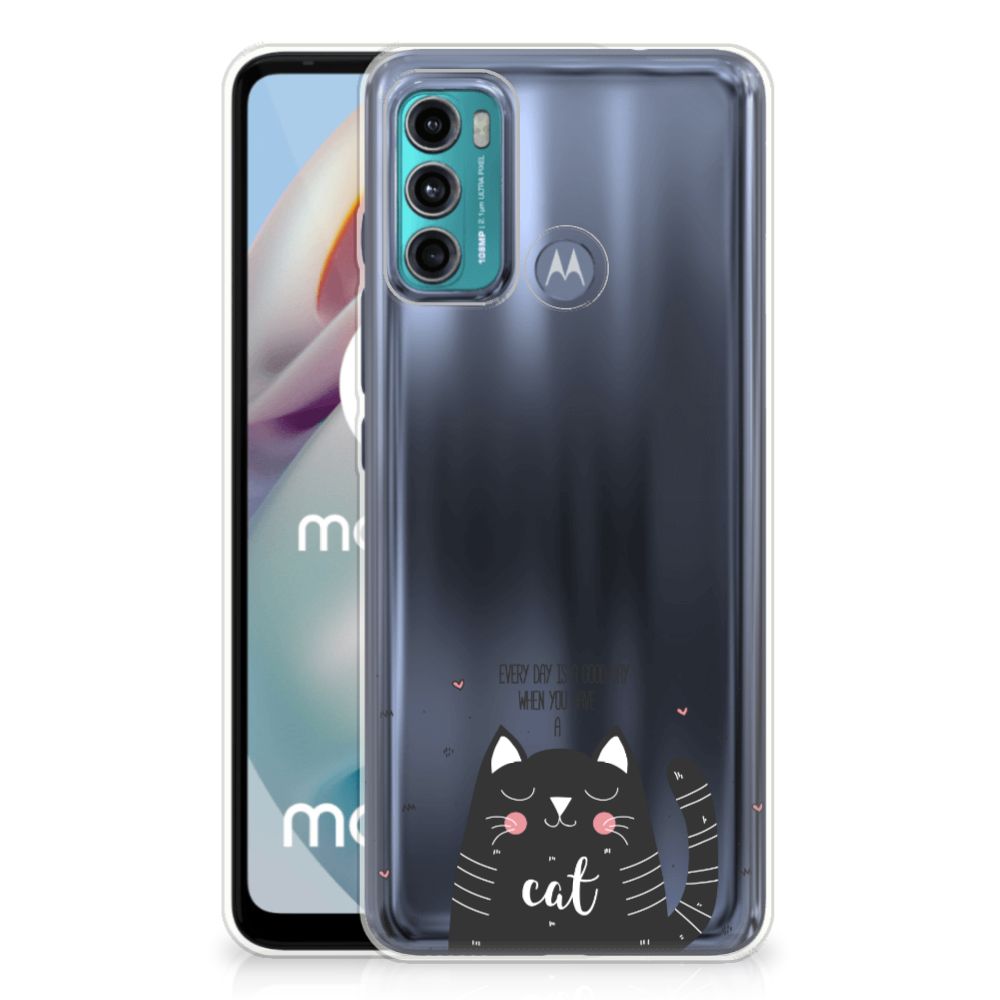 Motorola Moto G60 Telefoonhoesje met Naam Cat Good Day B2C Telecom