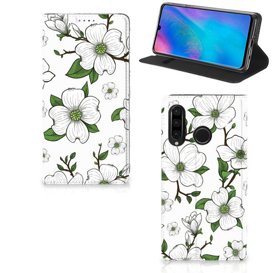 Huawei P30 Lite New Edition Smart Cover Dogwood Flowers