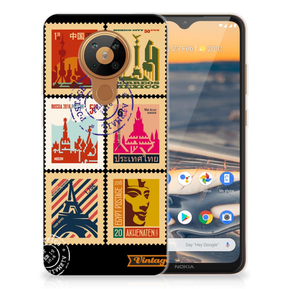 Nokia 5.3 Siliconen Back Cover Postzegels B2C Telecom