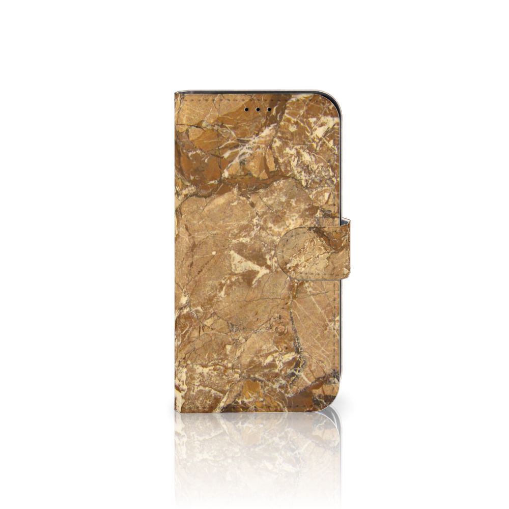 Apple iPhone 13 Bookcase Marmer Creme met luxe marmerdesign voor optimale bescherming.