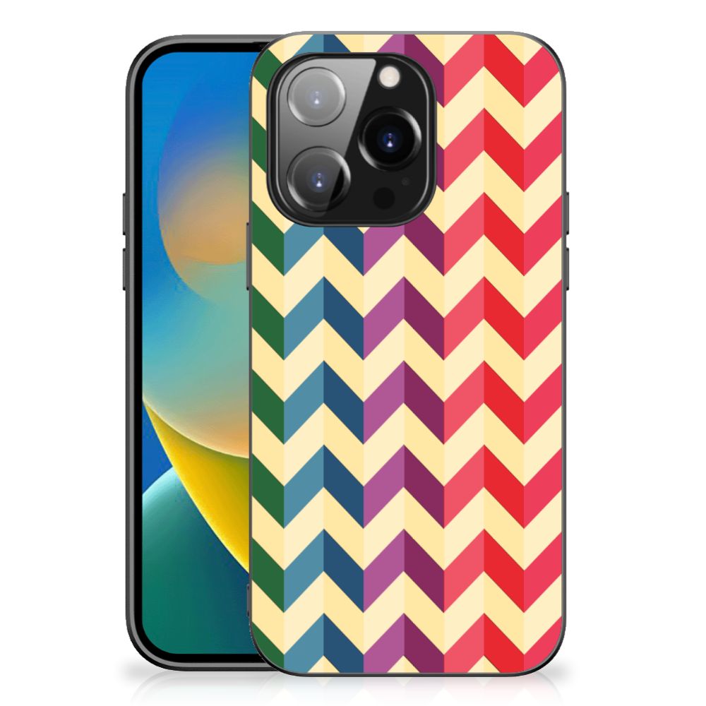 iPhone 14 Pro Back Case Zigzag Multi Color B2C Telecom