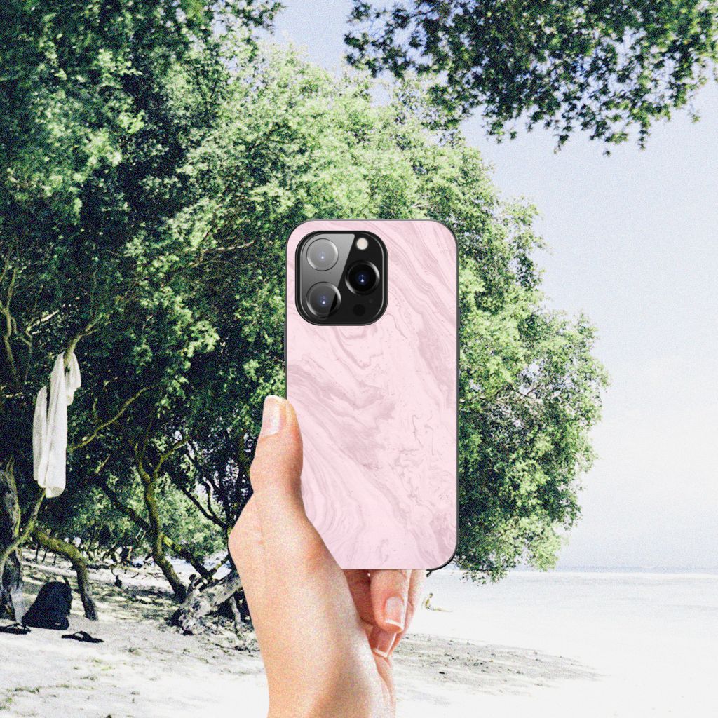 iPhone 14 Pro Marmeren Print Telefoonhoesje Marble Pink - Origineel Cadeau Vriendin B2C Telecom