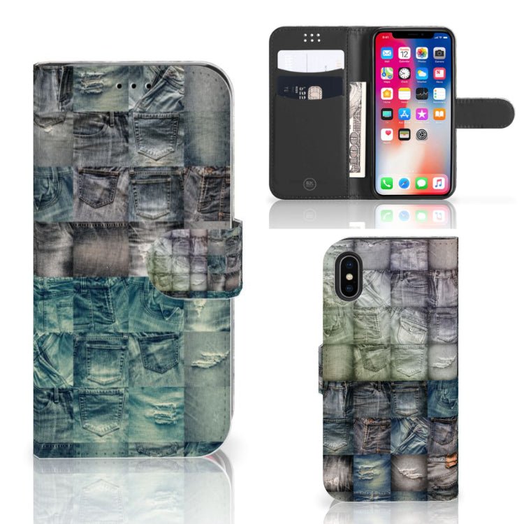 Wallet Case met Pasjes Apple iPhone X | Xs Spijkerbroeken