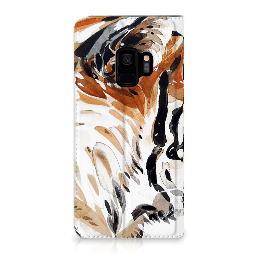 Bookcase Samsung Galaxy S9 Watercolor Tiger