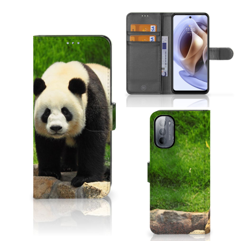 Motorola Moto G31 | G41 Telefoonhoesje met Pasjes Panda