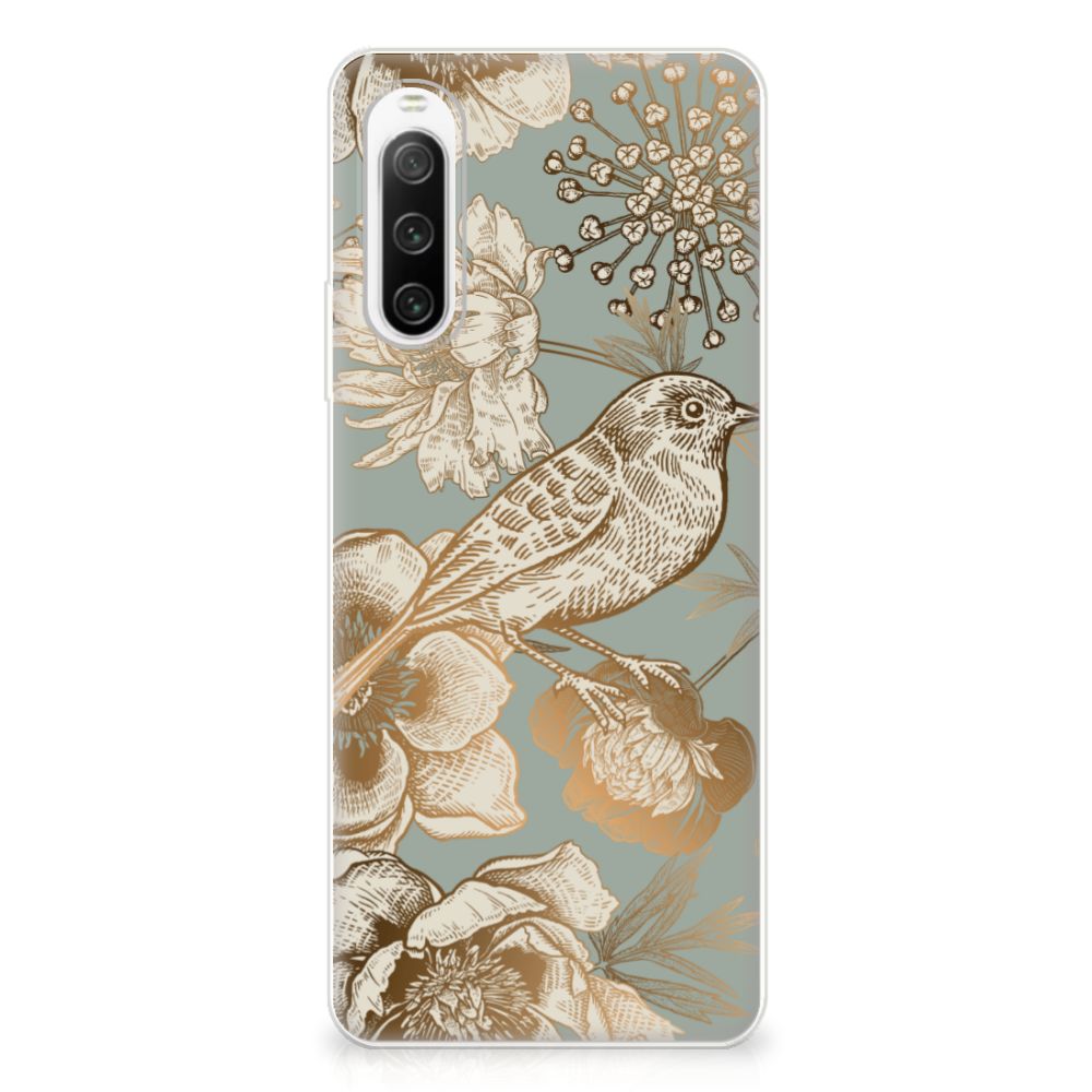 TPU Case voor Sony Xperia 10 IV Vintage Bird Flowers