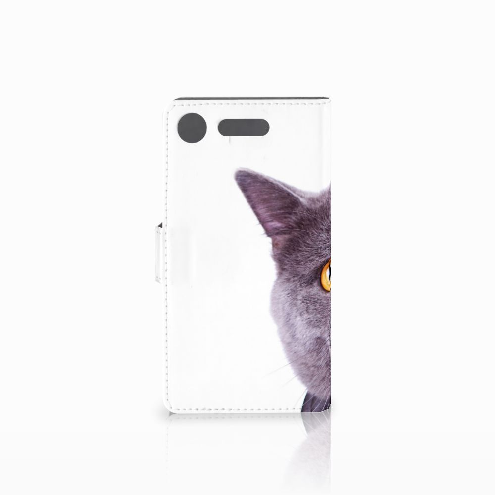 Sony Xperia XZ1 Telefoonhoesje met Pasjes Kat