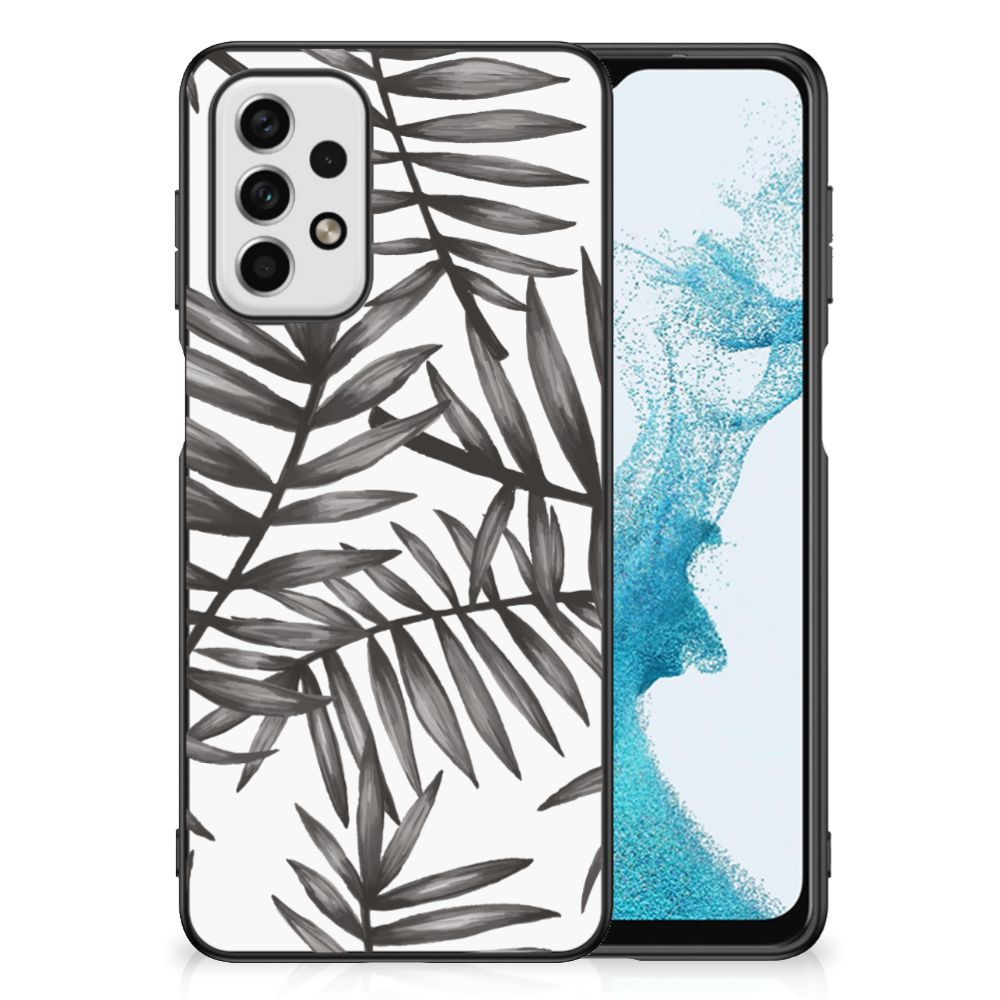 Samsung Galaxy A23 Bloemen Hoesje Leaves Grey B2C Telecom