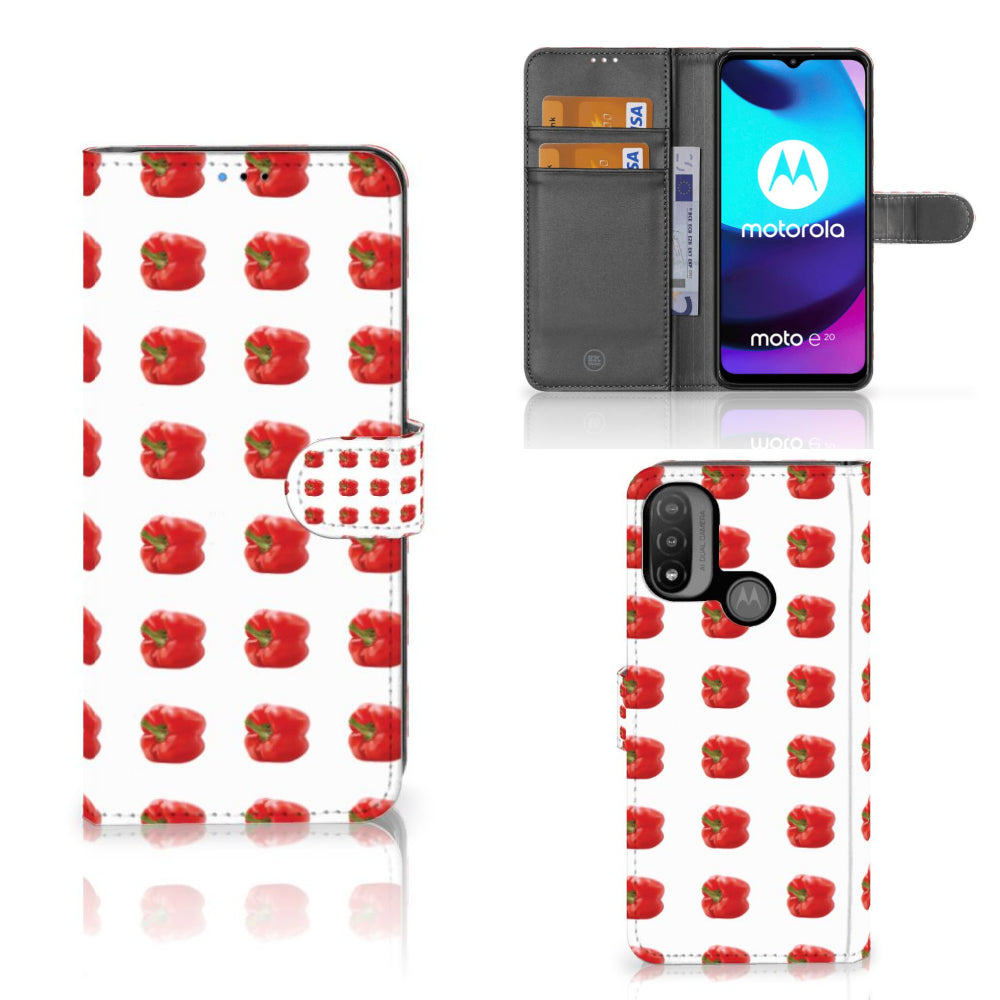 Motorola Moto E20 | E30 | E40 Book Cover Paprika Red