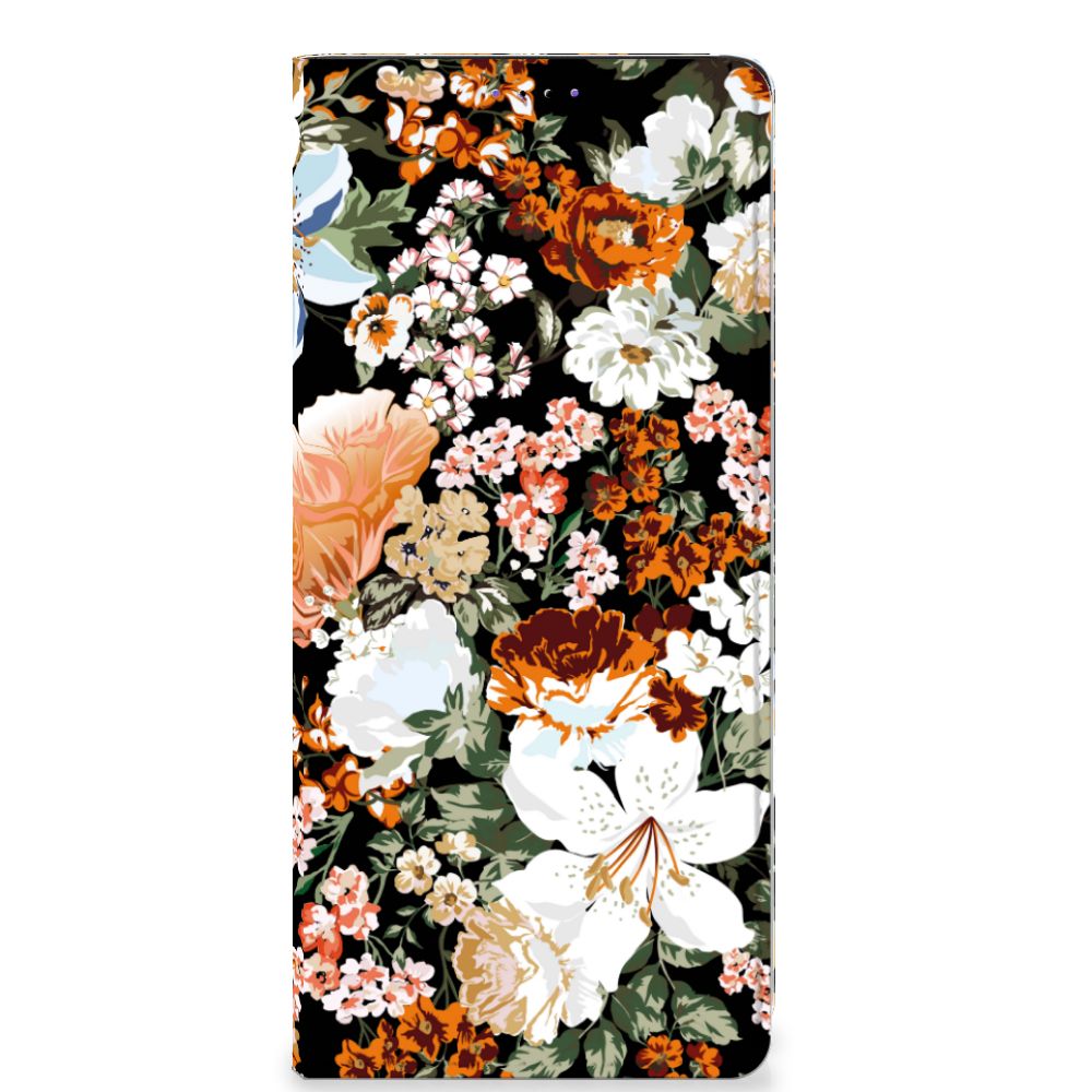 Smart Cover voor Samsung Galaxy A22 5G Dark Flowers - B2C Telecom