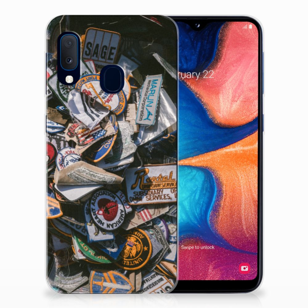 Samsung Galaxy A20e Siliconen Hoesje met foto Badges