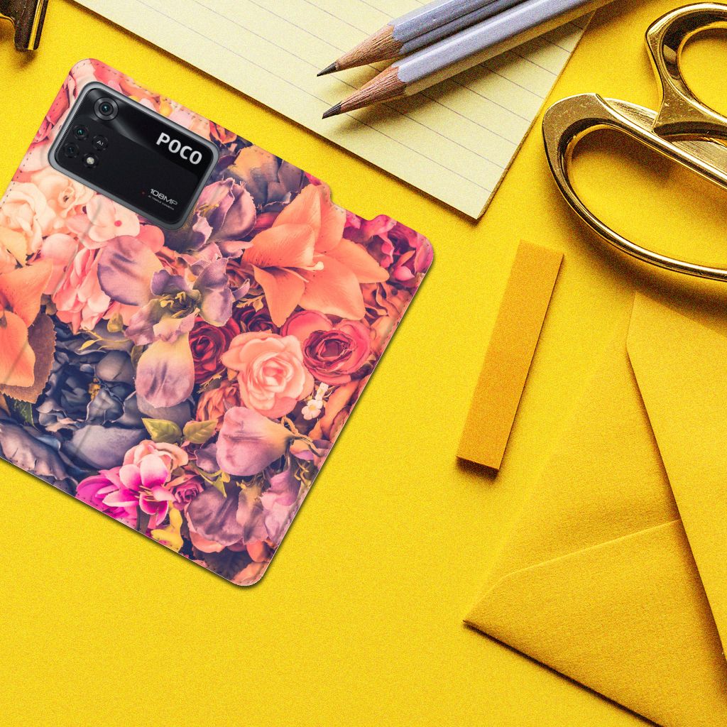 Poco X4 Pro 5G Smart Cover Bosje Bloemen - B2C Telecom