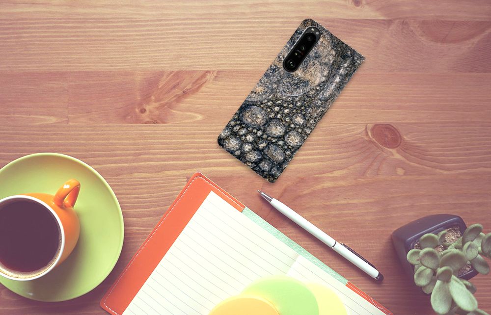 Sony Xperia 1 III Hoesje maken Krokodillenprint - B2C Telecom