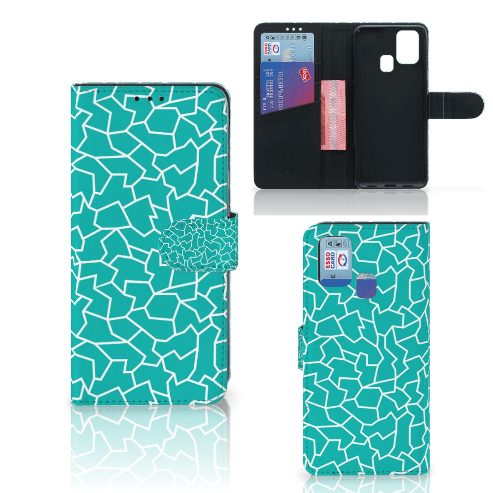 Samsung Galaxy M31 Hoesje Cracks Blue