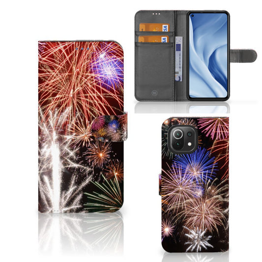 Xiaomi 11 Lite 5G NE | Mi 11 Lite Wallet Case met Pasjes Vuurwerk