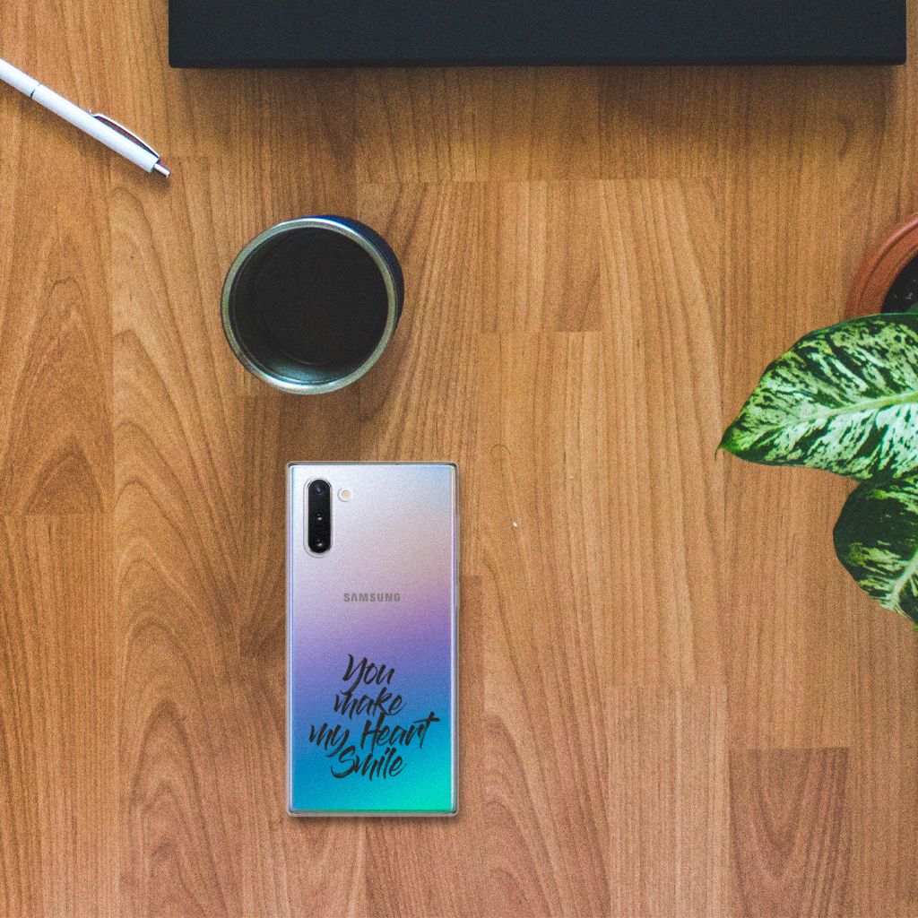 Samsung Galaxy Note 10 Siliconen hoesje met naam Heart Smile