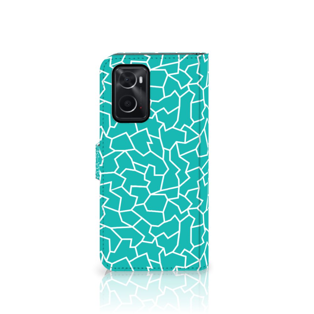 OPPO A76 | A96 Hoesje Cracks Blue