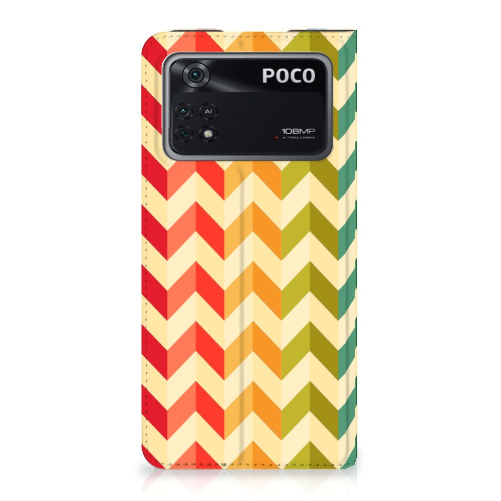 Poco X4 Pro 5G Hoesje met Magneet Zigzag Multi Color - B2C Telecom