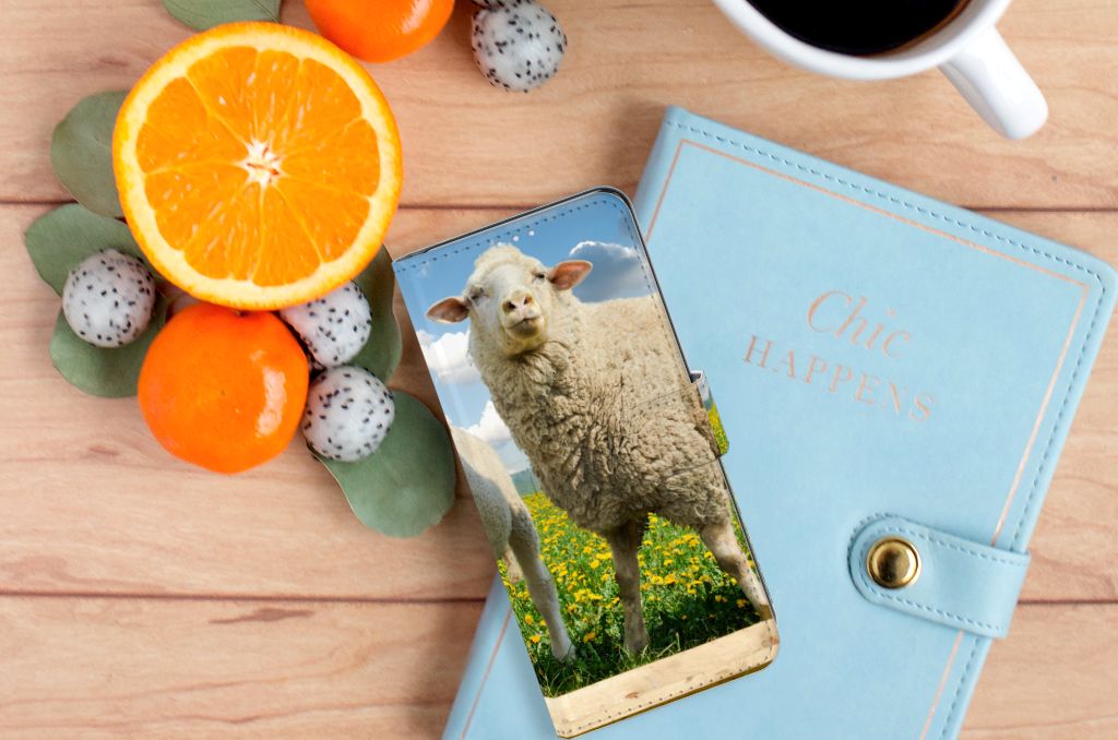 OPPO Reno 4 Pro 5G Telefoonhoesje met Pasjes Schaap en Lammetje