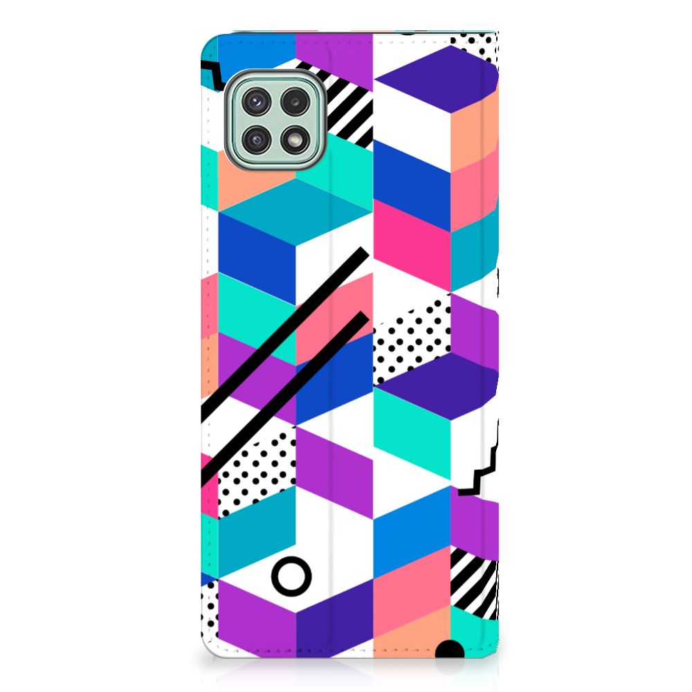 Samsung Galaxy A22 5G Stand Case Blokken Kleurrijk - B2C Telecom