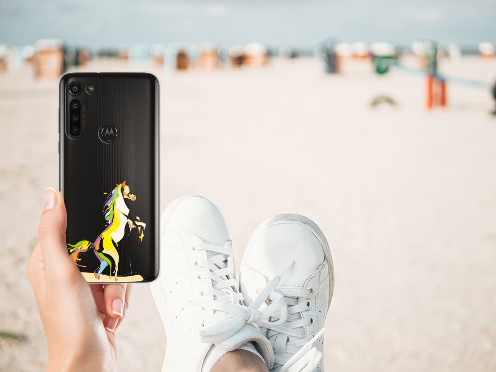 Motorola Moto G8 Power Telefoonhoesje met Naam Horse Color B2C Telecom