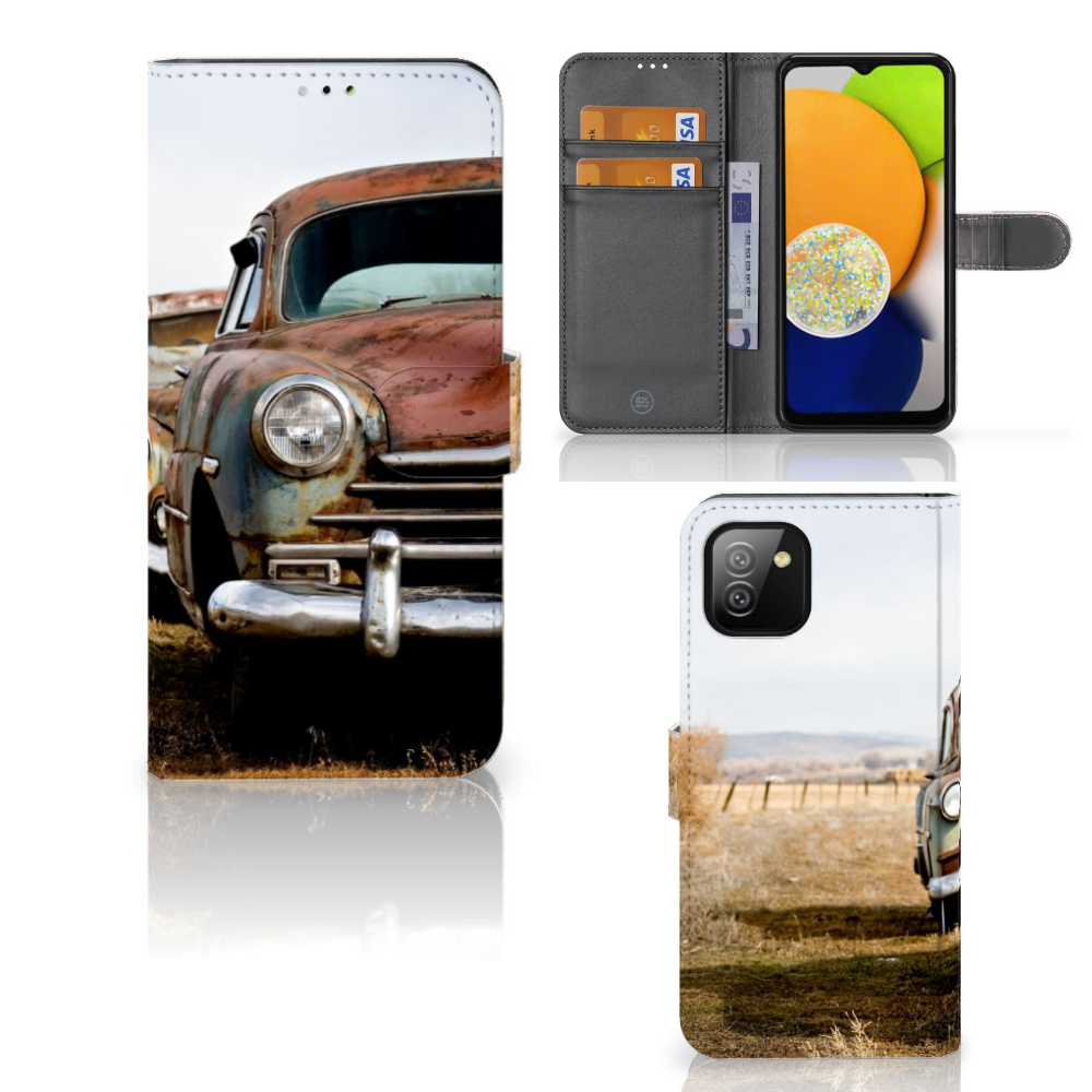 Samsung Galaxy A03 Telefoonhoesje met foto Vintage Auto