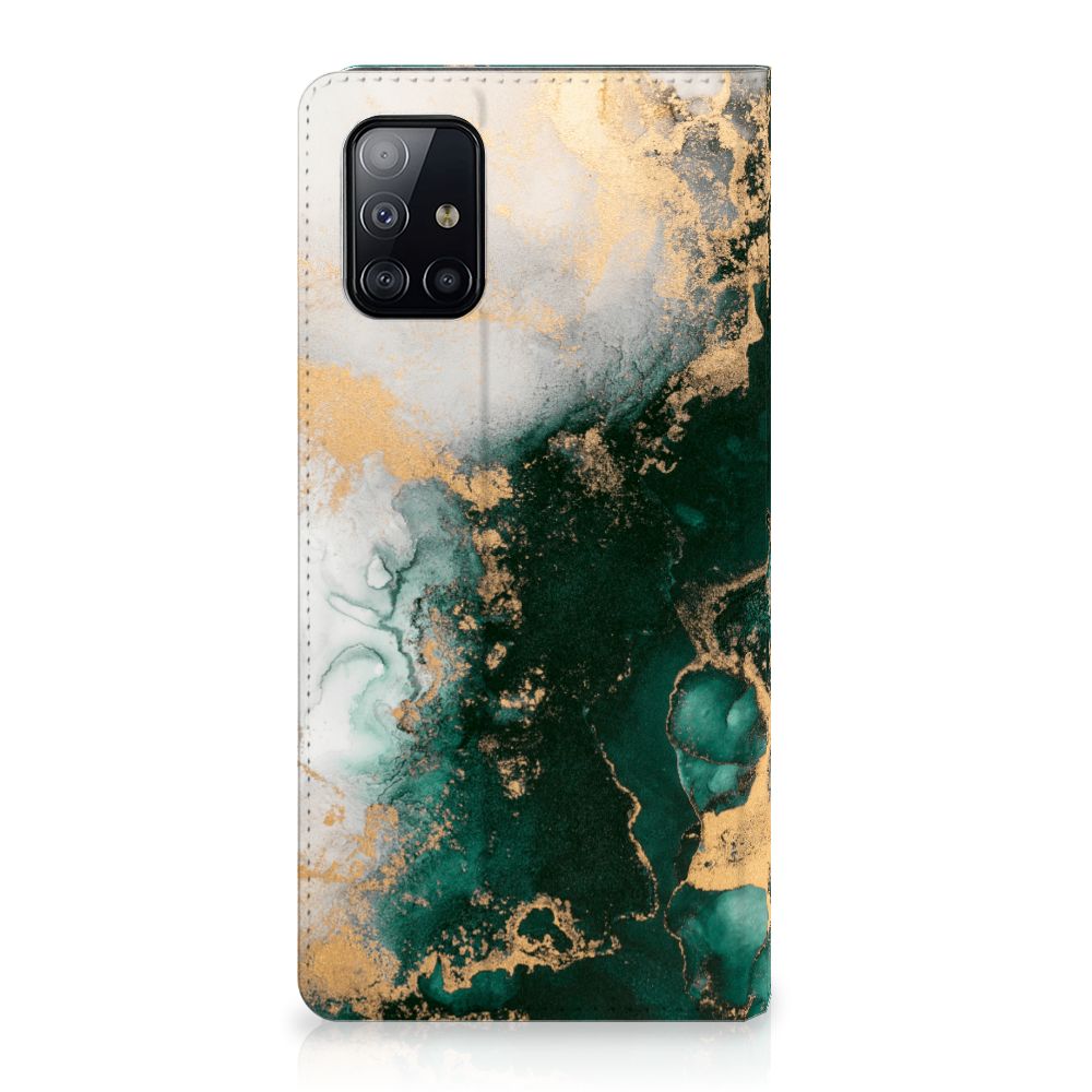 Standcase voor Samsung Galaxy A71 Marmer Groen - B2C Telecom