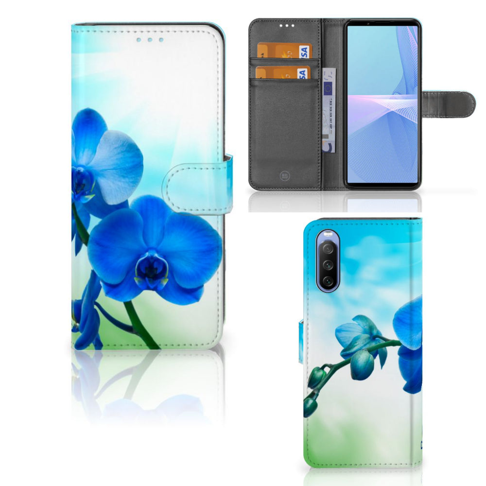 Sony Xperia 10 III Hoesje Orchidee Blauw - Cadeau voor je Moeder