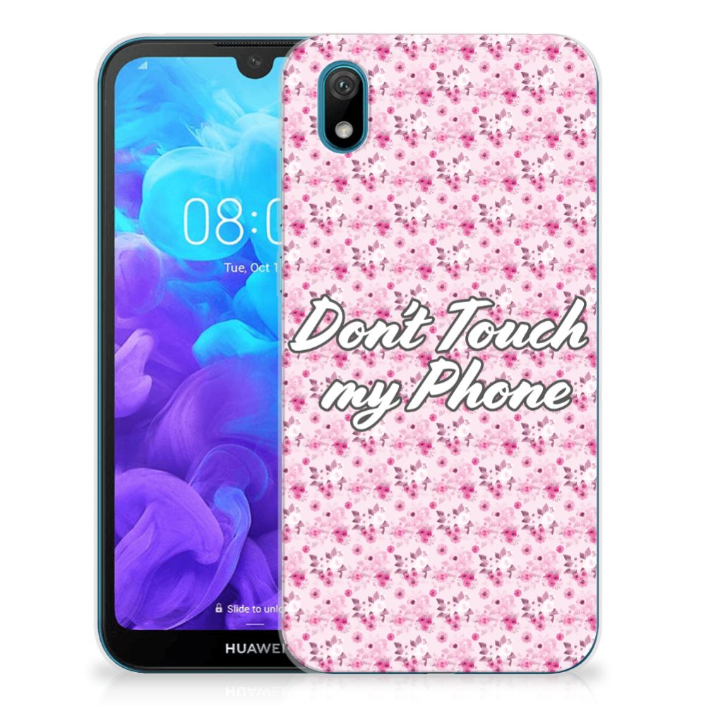 Huawei Y5 (2019) Silicone-hoesje Flowers Pink DTMP