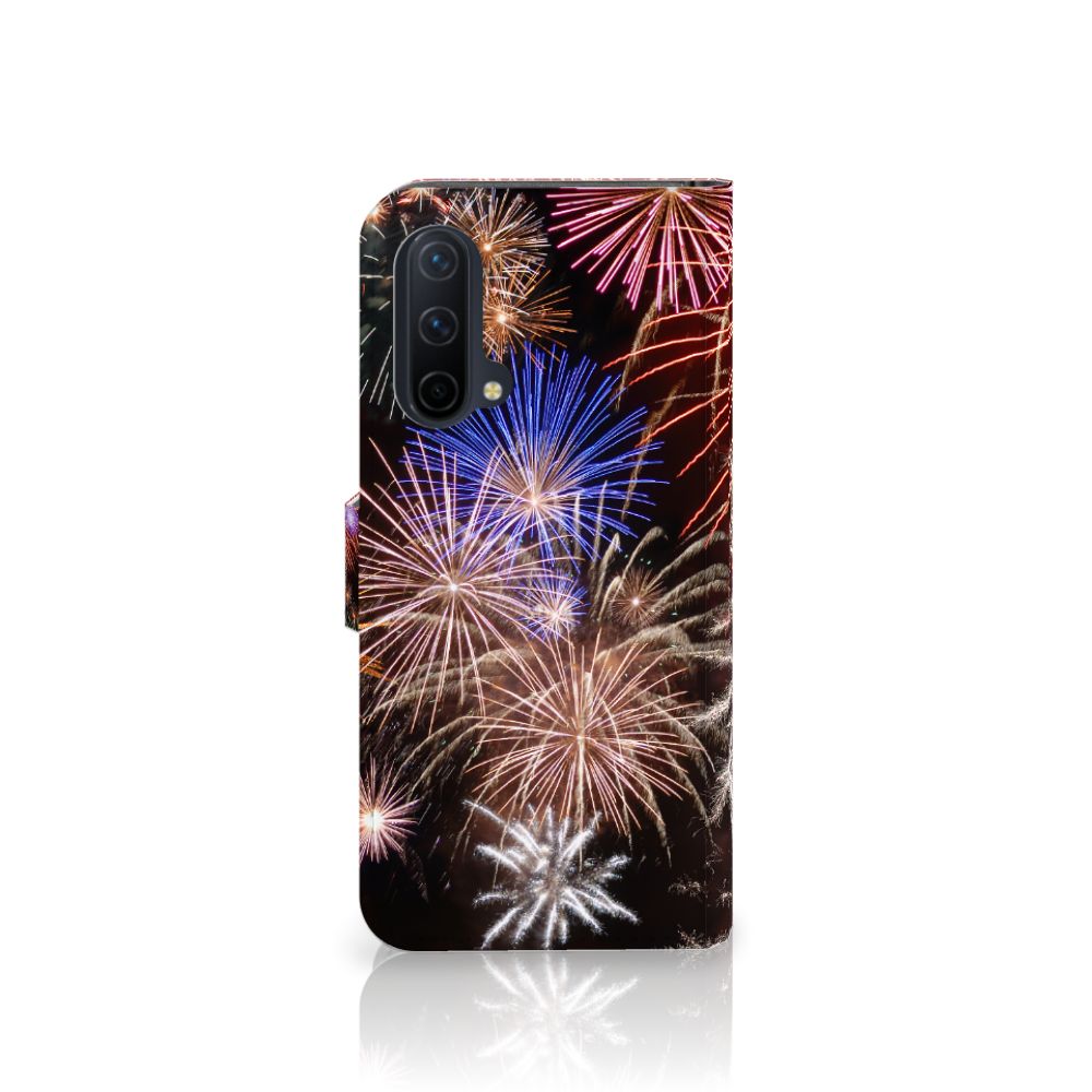 OnePlus Nord CE 5G Wallet Case met Pasjes Vuurwerk