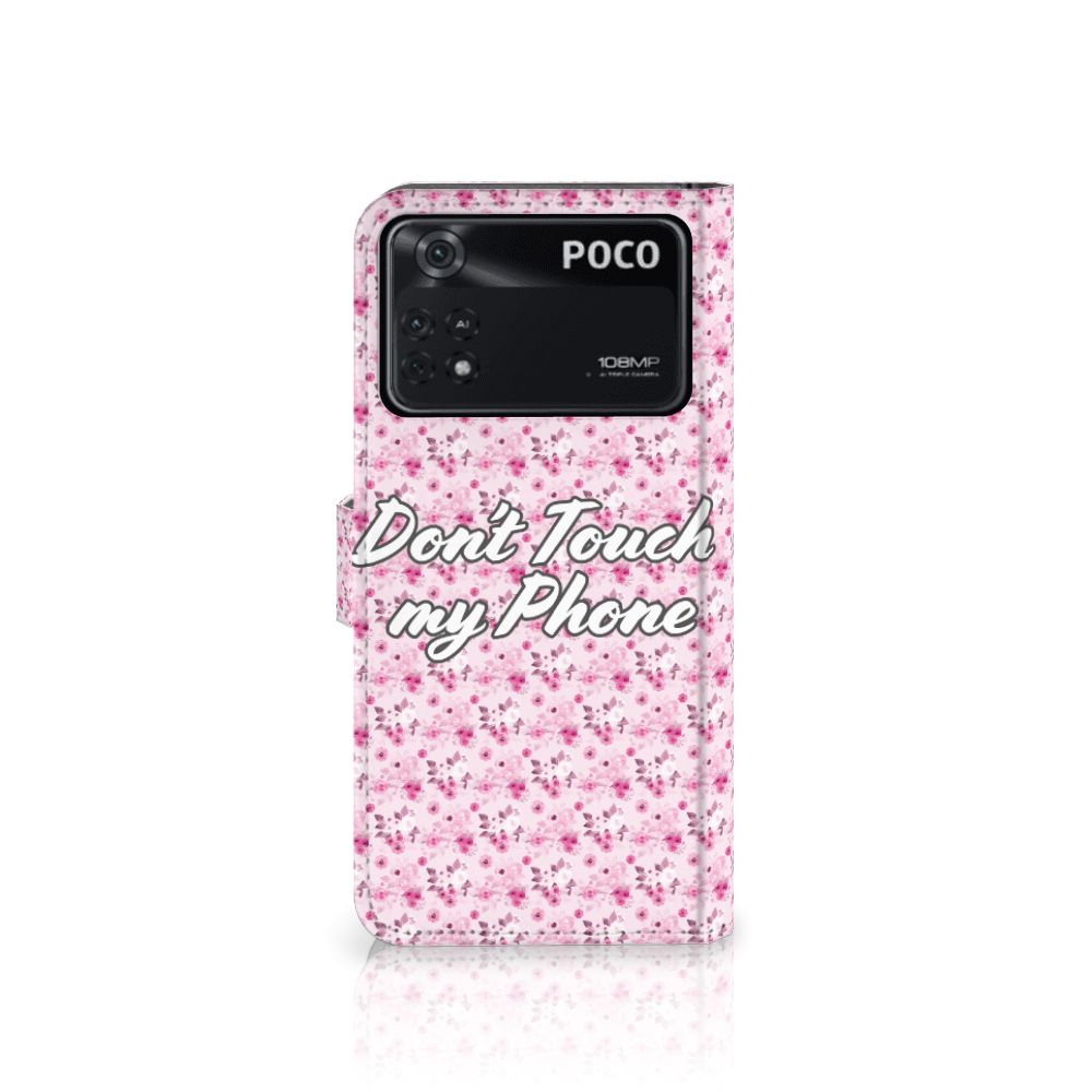 Xiaomi Poco X4 Pro 5G Portemonnee Hoesje Flowers Pink DTMP