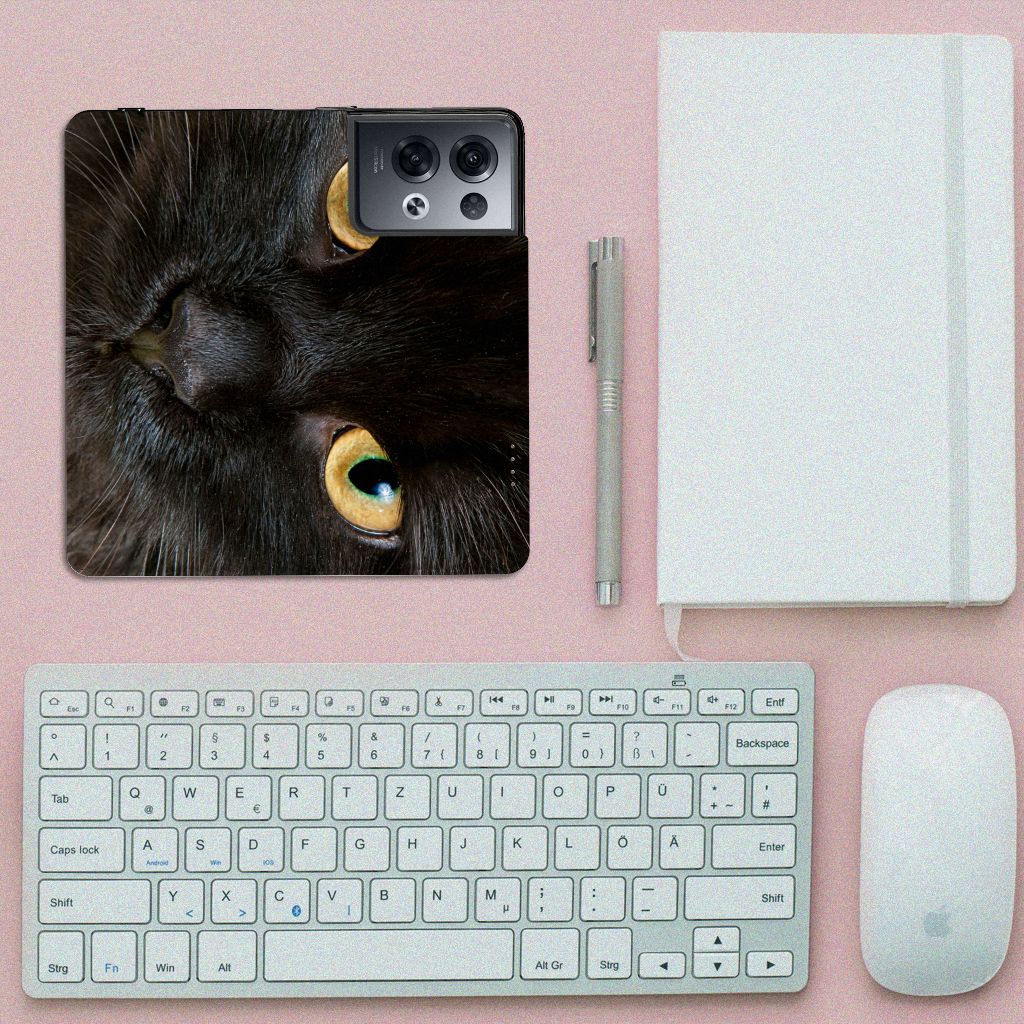 OPPO Reno8 Pro Hoesje maken Zwarte Kat - B2C Telecom
