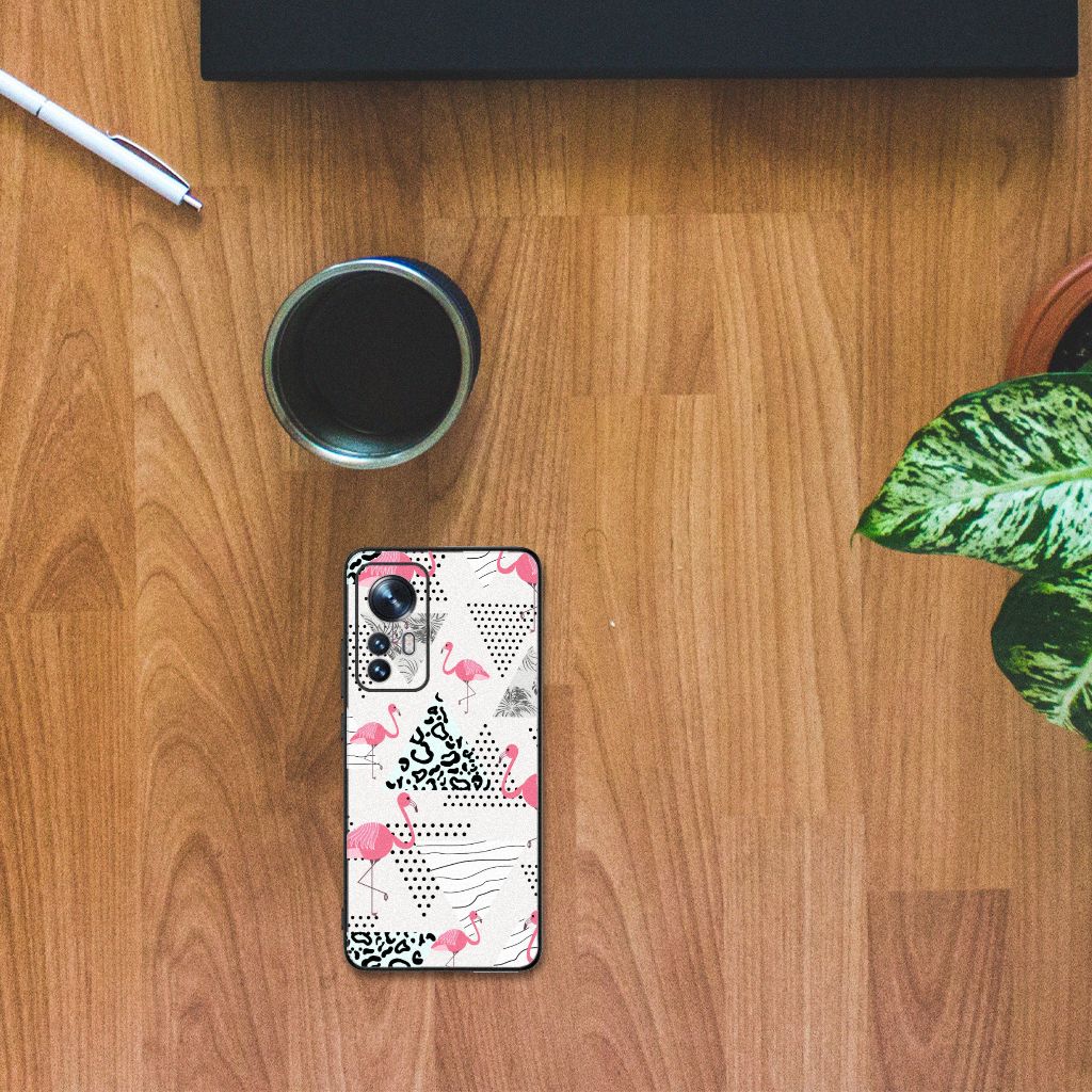 Xiaomi 12 | 12X Dierenprint Telefoonhoesje Flamingo Triangle B2C Telecom