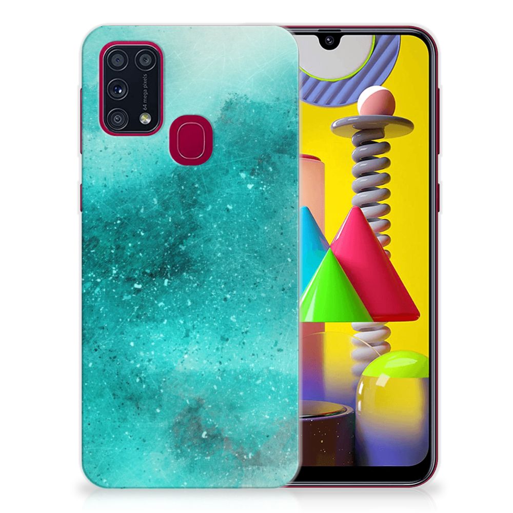 Hoesje maken Samsung Galaxy M31 Painting Blue B2C Telecom