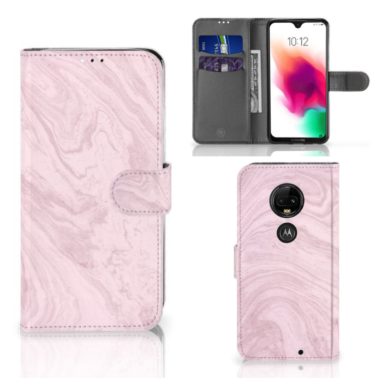 Motorola Moto G7 | G7 Plus Bookcase Marble Pink - Origineel Cadeau Vriendin