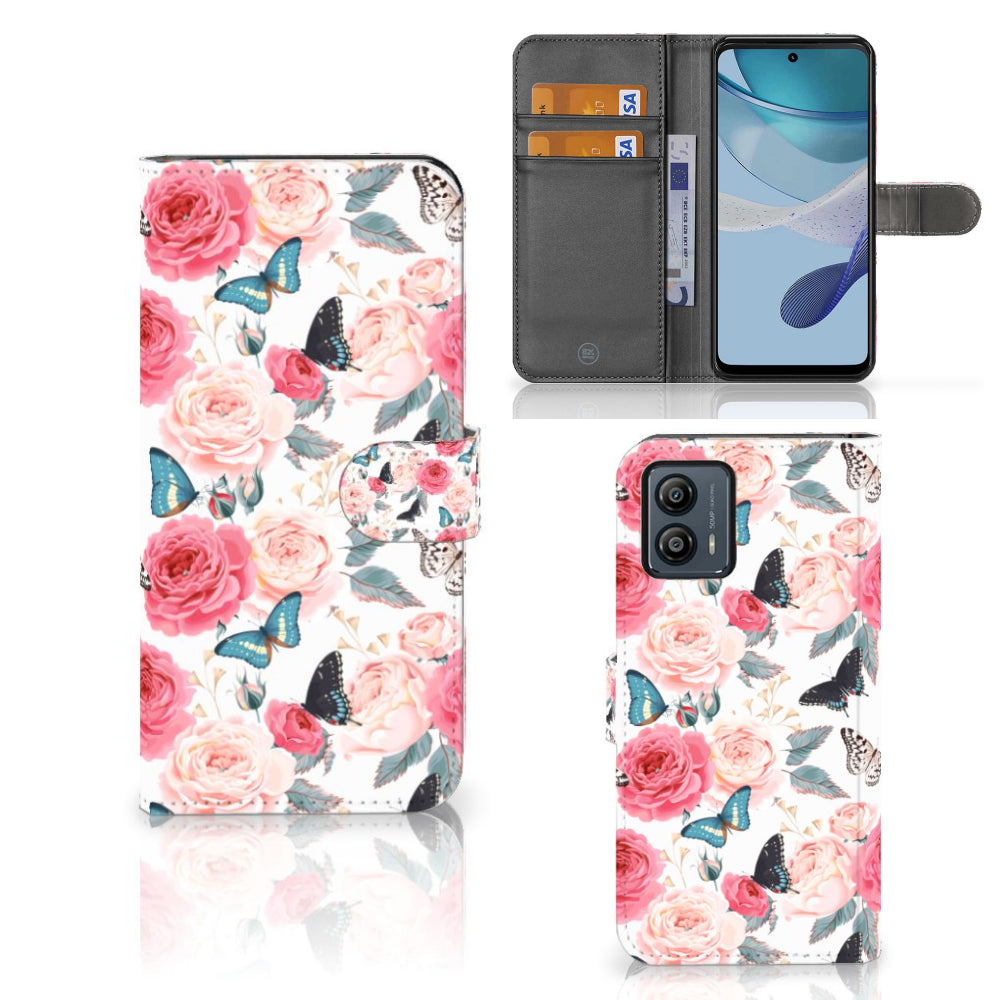 Motorola Moto G53 Hoesje Butterfly Roses