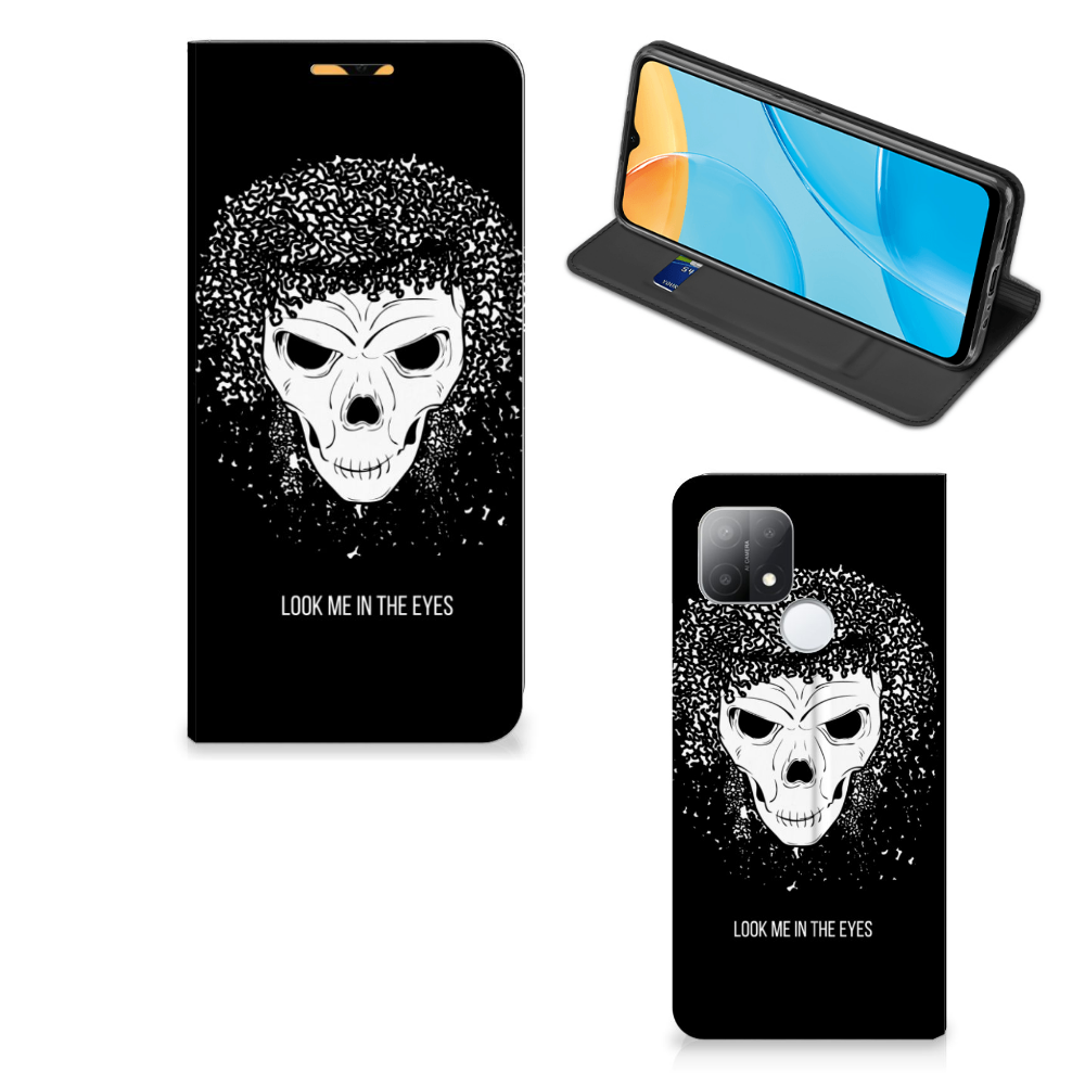 Mobiel BookCase OPPO A15 Skull Hair - B2C Telecom