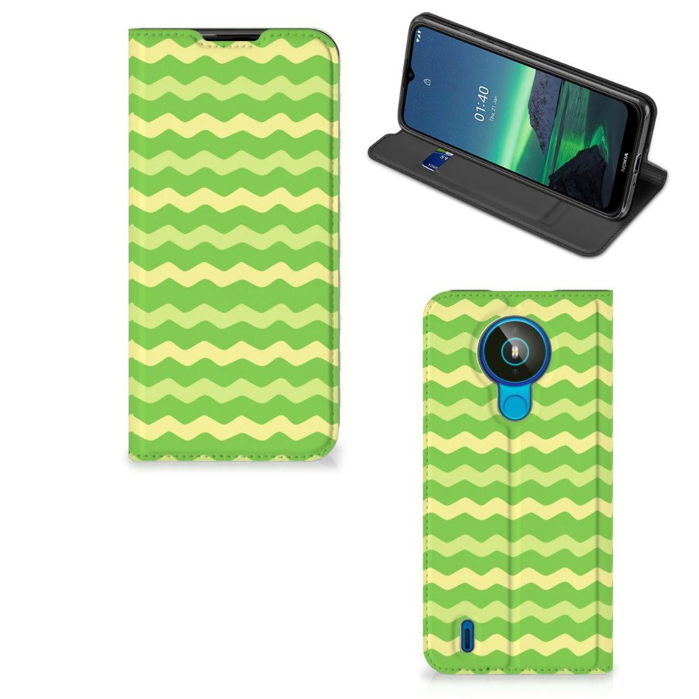 Nokia 1.4 Hoesje met Magneet Waves Green