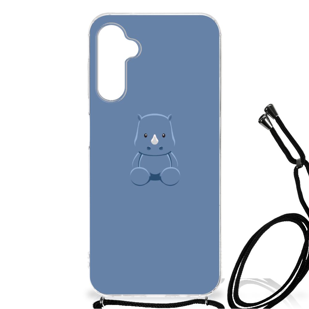 Samsung Galaxy A14 5G Stevig Bumper Hoesje Baby Rhino met schattig baby neushoorn ontwerp