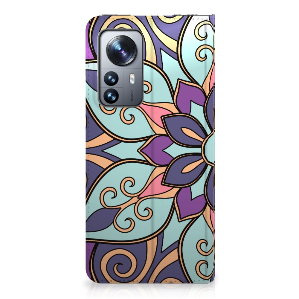 Xiaomi 12 Pro Smart Cover Purple Flower - B2C Telecom