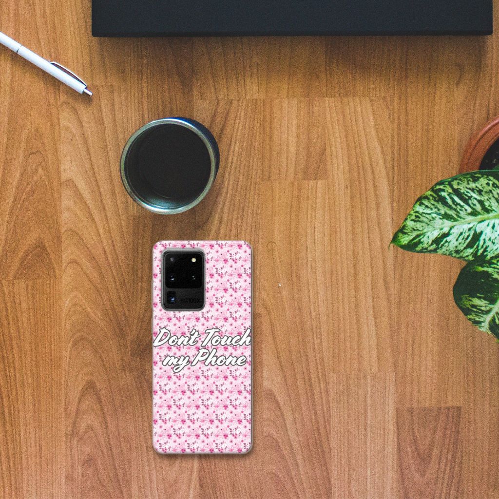 Samsung Galaxy S20 Ultra Silicone-hoesje Flowers Pink DTMP B2C Telecom