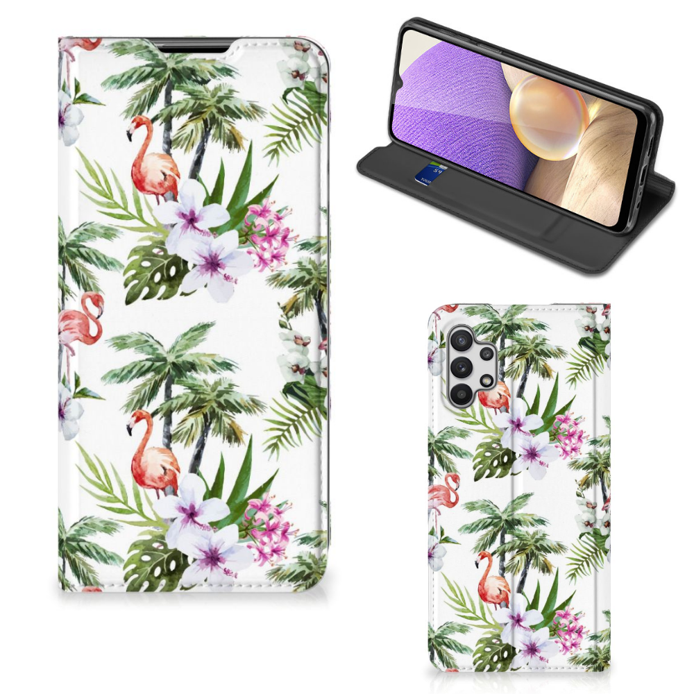 Samsung Galaxy A32 5G Hoesje maken Flamingo Palms - B2C Telecom
