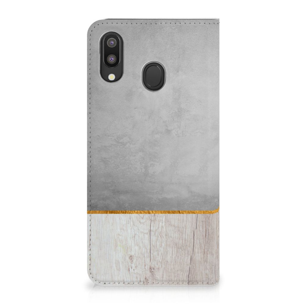 Samsung Galaxy M20 Book Wallet Case Wood Concrete